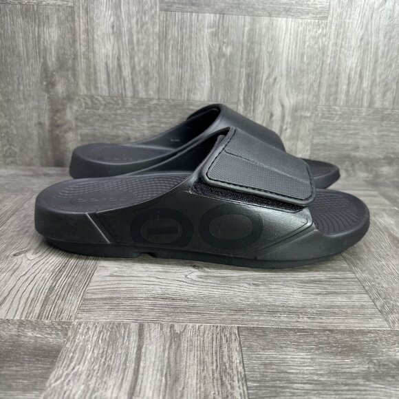 OOFOS OOahh Sport Flex Women's 10/EURO 41 Black Slides - Picture 1 of 8